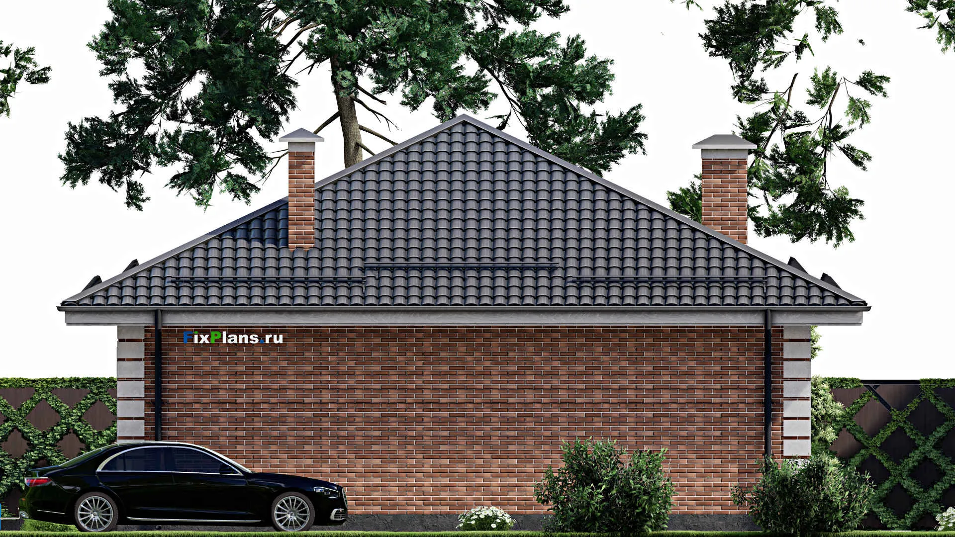 F-4040 - Проект одноэтажного дома 11 на 14, площадью 120 м² с 2 спальнями