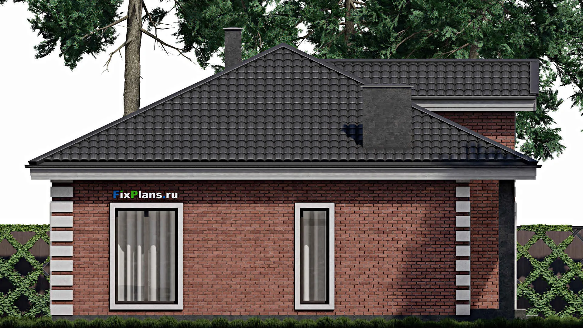 F-1520 - Проект одноэтажного дома 11 на 15, площадью 130 м² с 3 спальнями