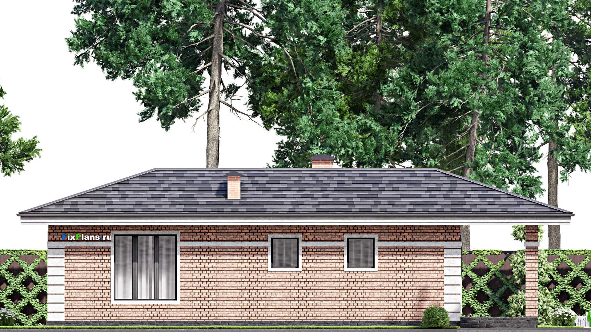 F-15344 - Проект бани 12 на 16, площадью 110 м² с терассой, бассейном и санузлом