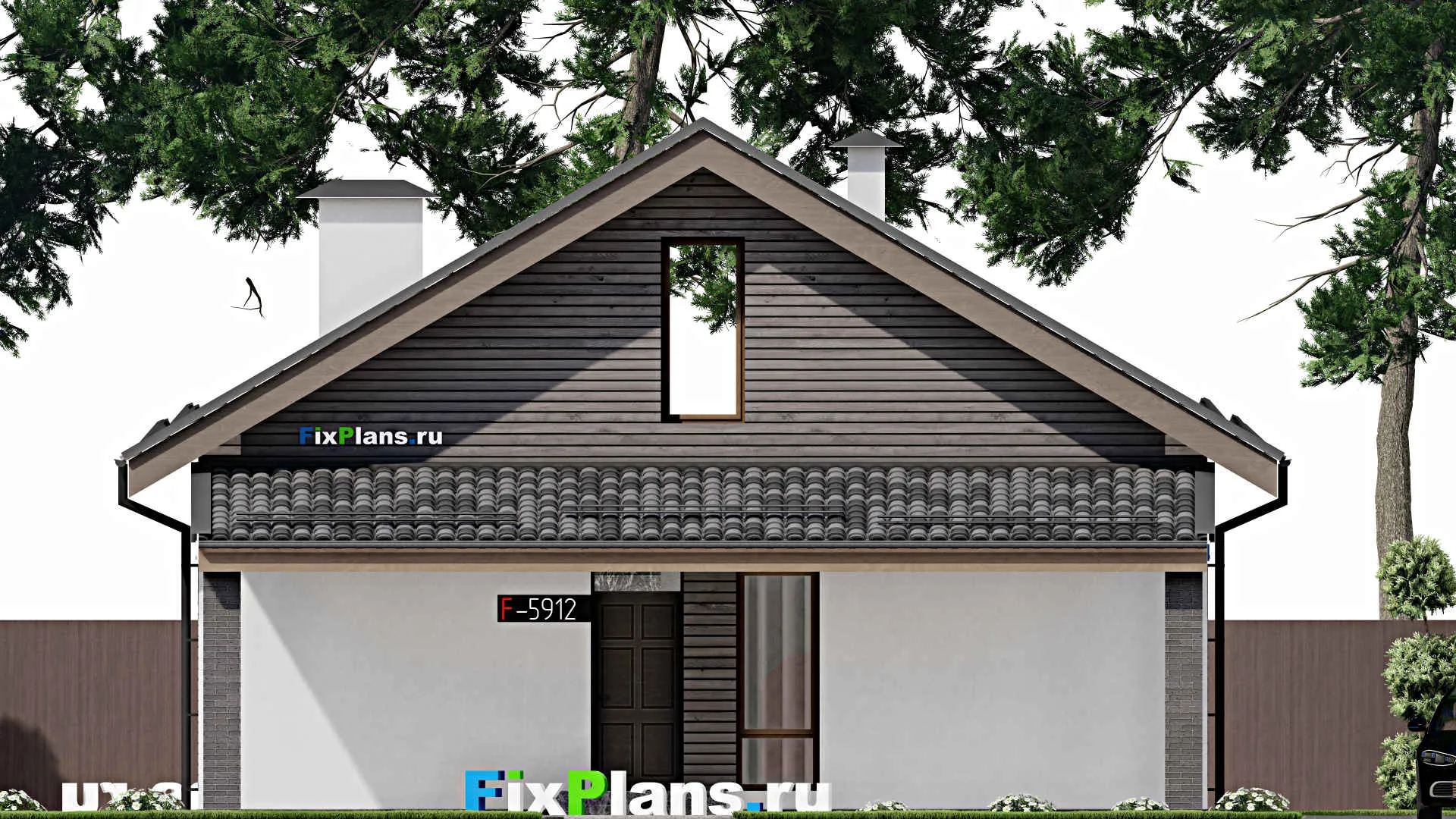 F-5912 - Проект дома с мансардой 11 на 13, площадью 210 м² с 3 спальнями