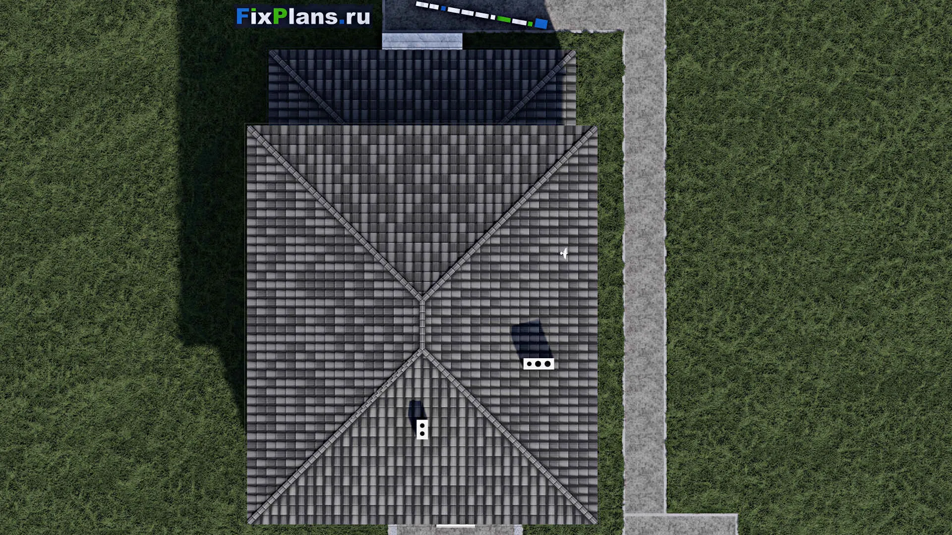 F-0800 - Проект двухэтажного дома 11 на 12, площадью 200 м² с террасой и 4 спальнями
