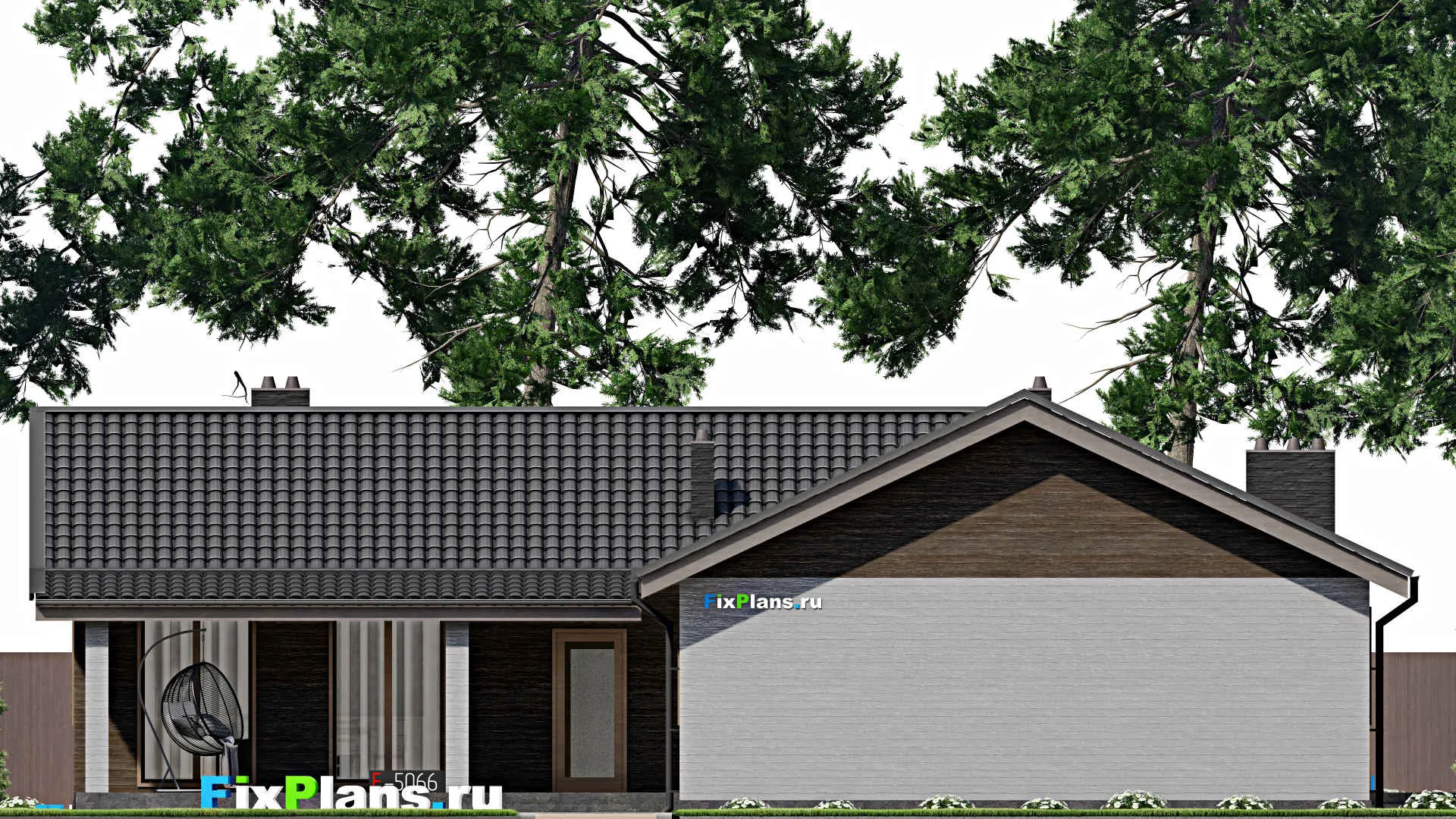 F-5066 - Проект одноэтажного дома 14 на 17, площадью 180 м² с баней и 3 спальнями