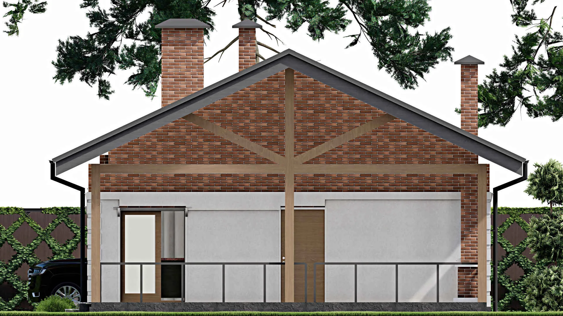 F-8621 - Проект бани 9 на 17, площадью 140 м² с терассой и санузлом