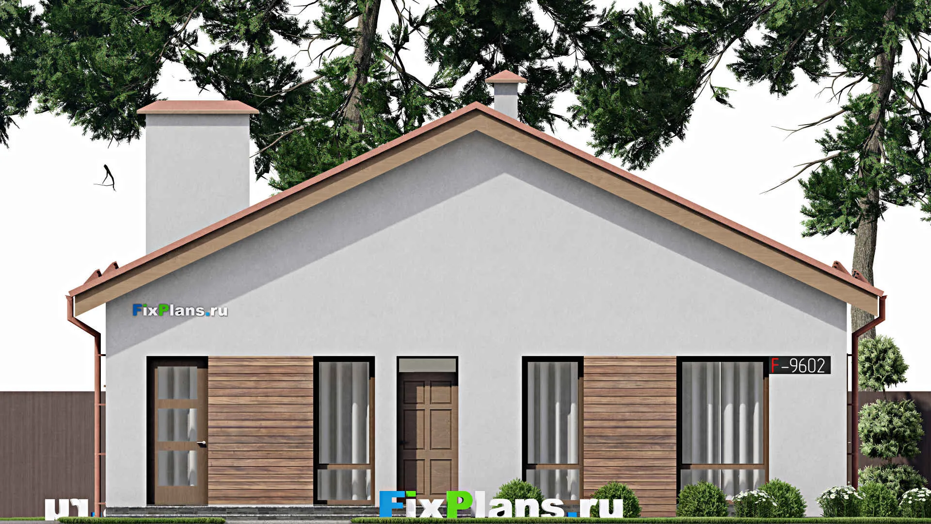 F-9602 - Проект одноэтажного дома 12 на 15, площадью 130 м² с 3 спальнями