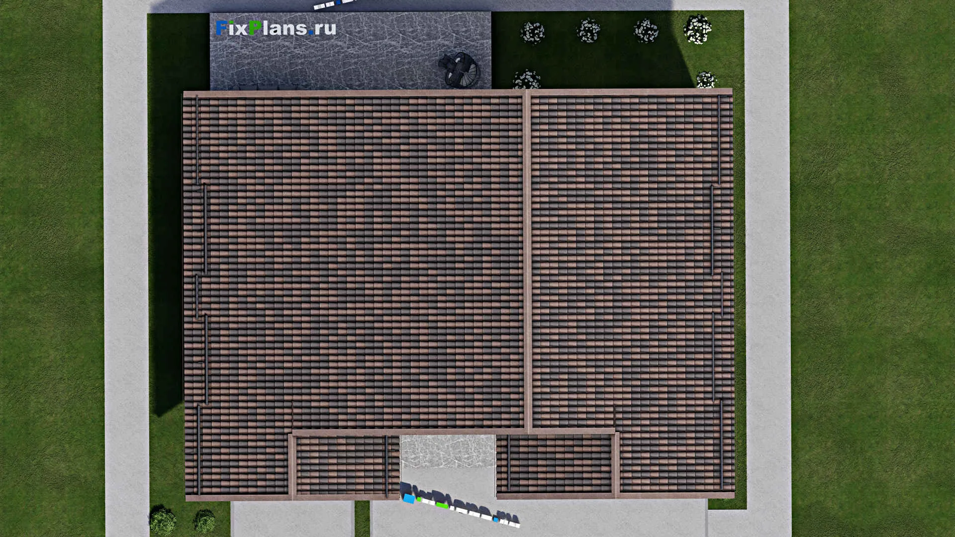 F-0260i - Проект дома с мансардой 12 на 17, площадью 280 м² с террасой, балконом, гаражом на 1 машину и 4 спальнями