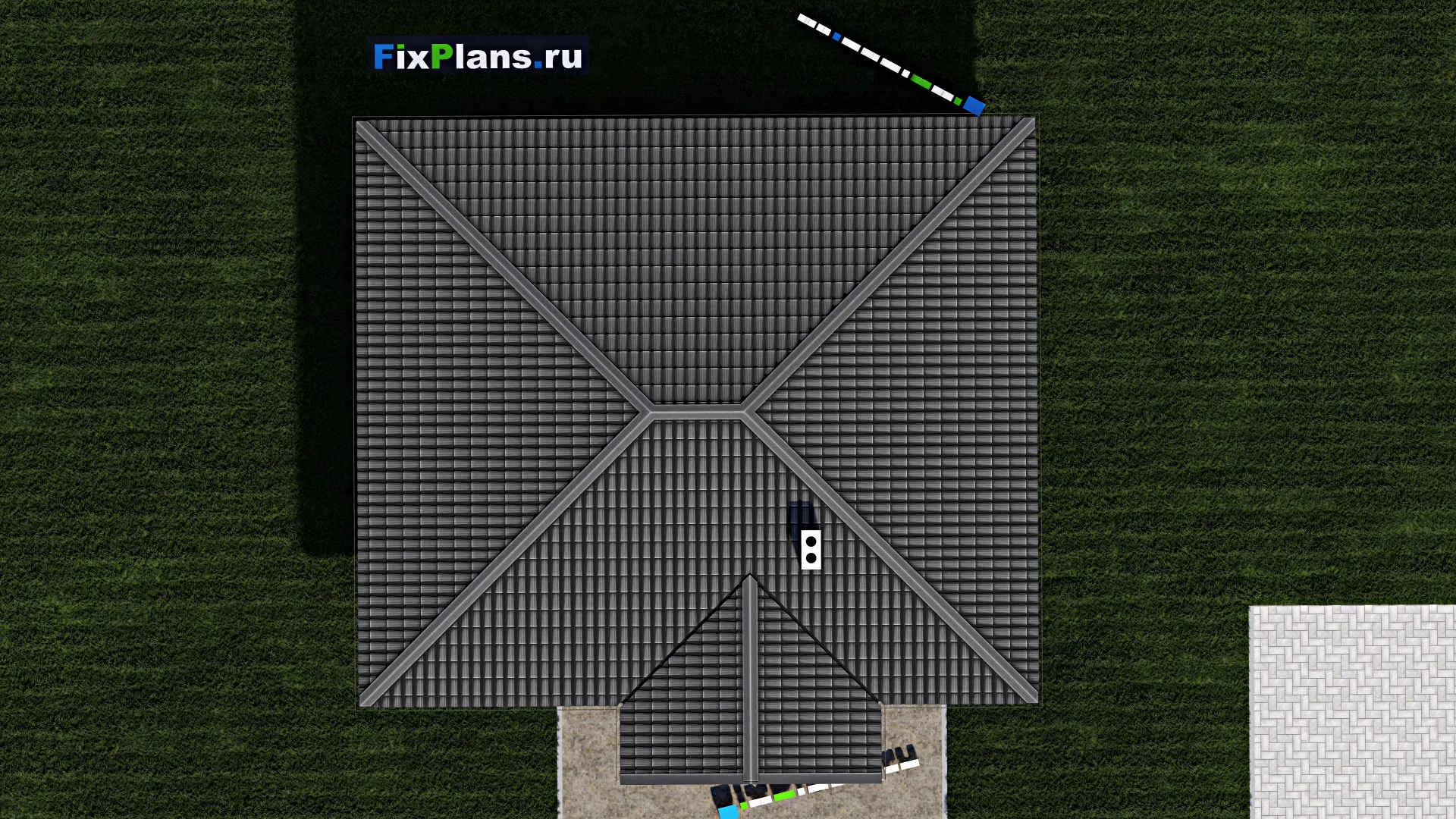 F-0728 - Проект одноэтажного дома 10 на 12, площадью 90 м² с 2 спальнями