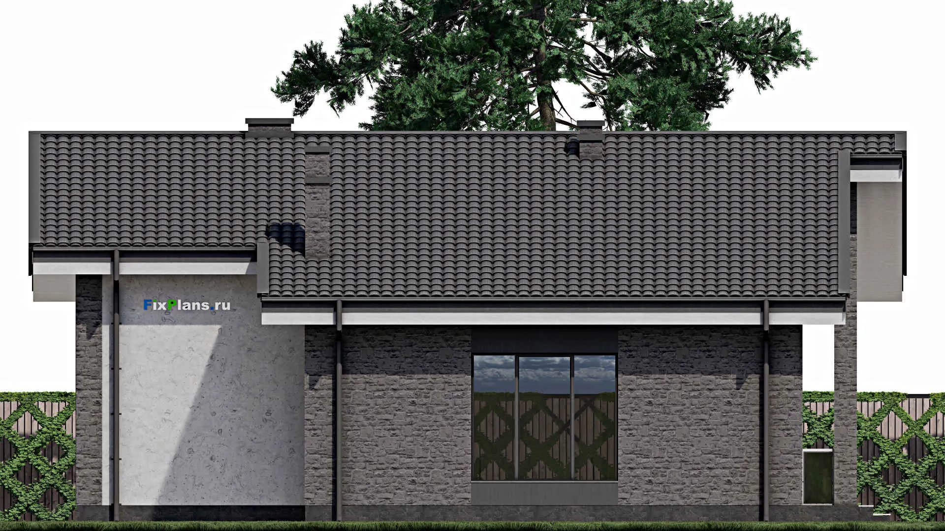 F-0818 - Проект дома с мансардой 13 на 17, площадью 260 м² с террасой и 4 спальнями