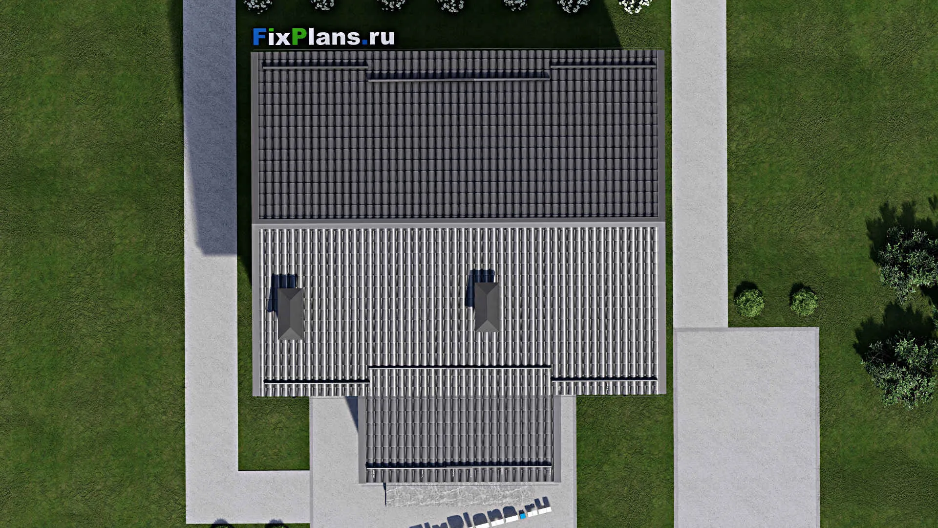 F-4877 - Проект дома с мансардой 8 на 10, площадью 130 м² с террасой и 4 спальнями