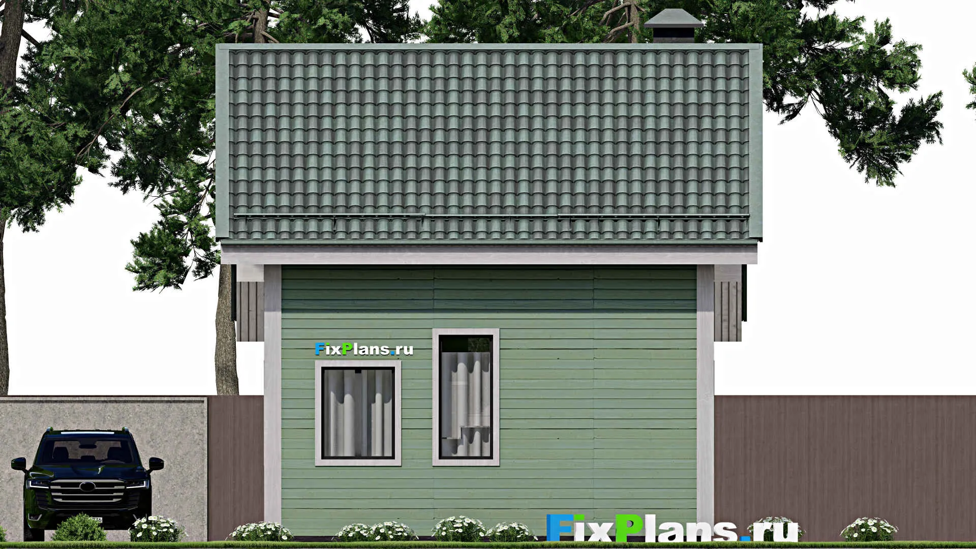 F-12194 - Проект дома с мансардой 7 на 10, площадью 100 м² с 3 спальнями