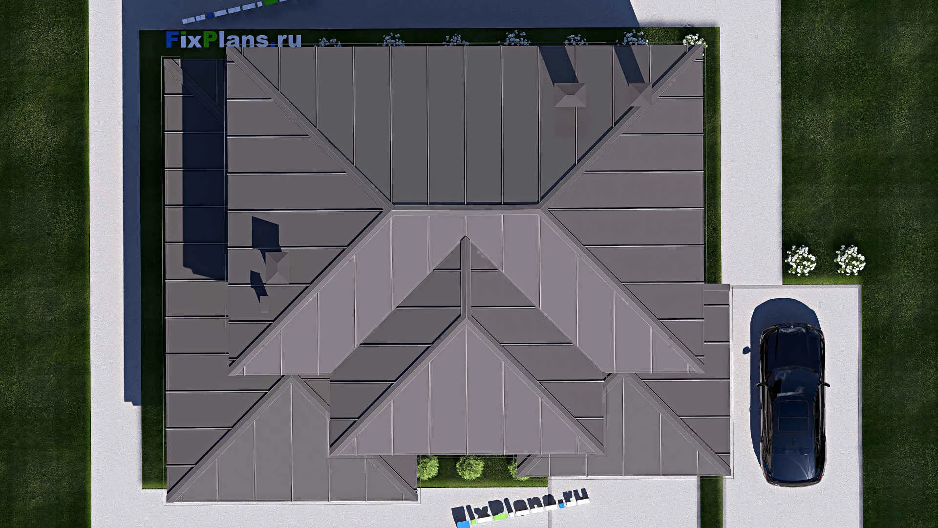 F-17783 - Проект двухэтажного дома 12 на 15, площадью 210 м² с террасой и 4 спальнями