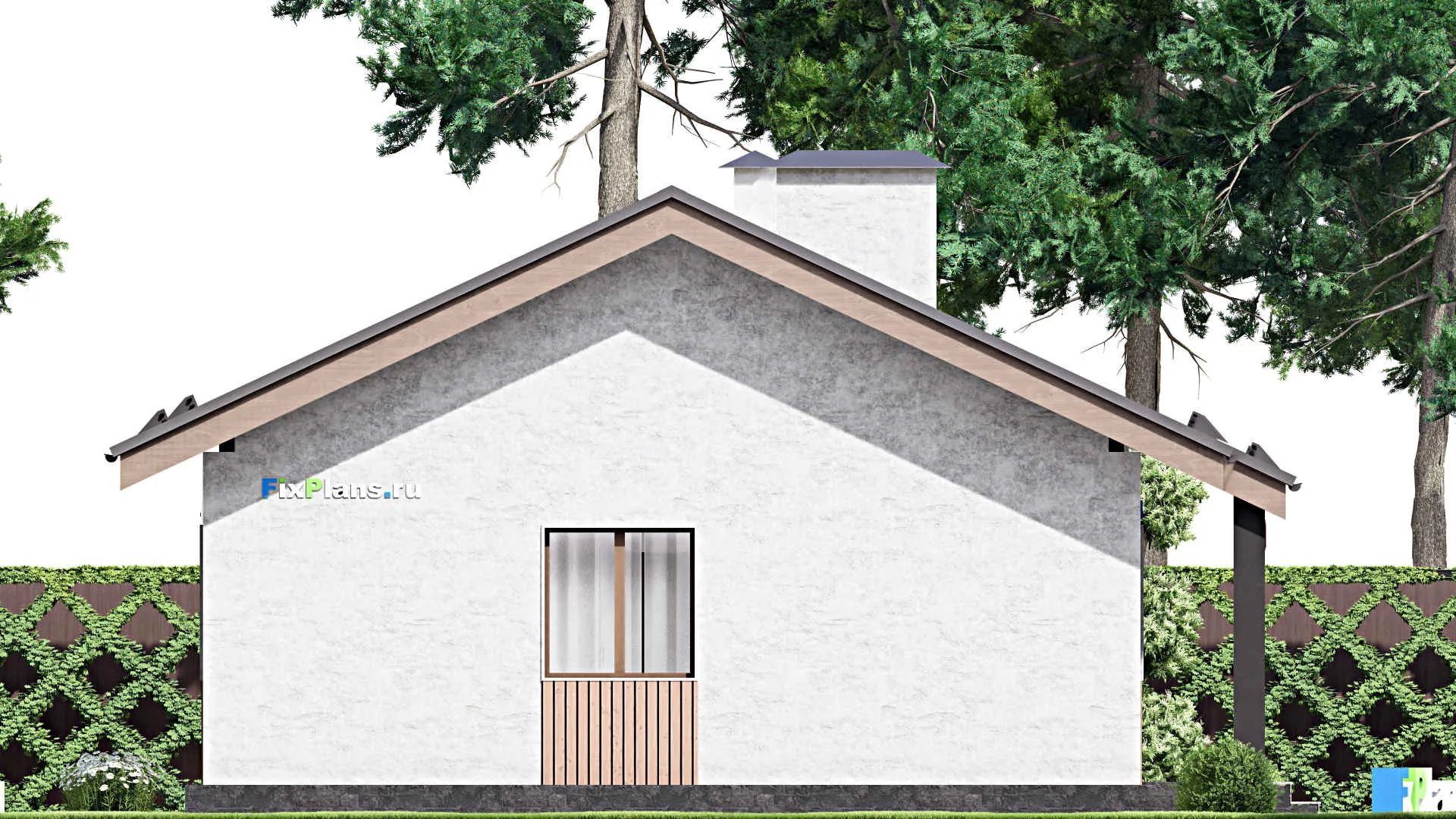 F-13652 - Проект одноэтажного дома 11 на 13, площадью 100 м² с 3 спальнями