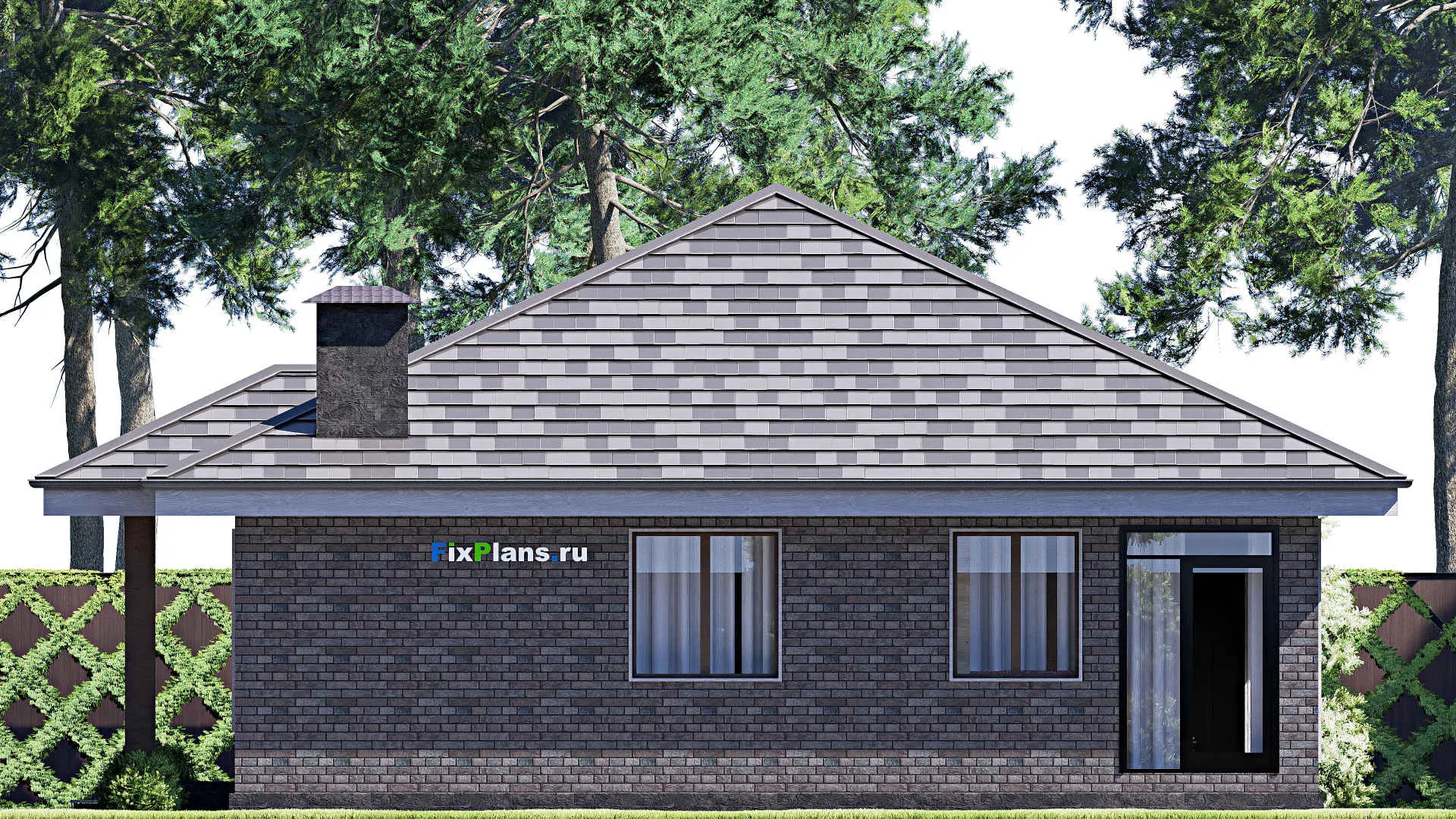 F-18512 - Проект одноэтажного дома 12 на 13, площадью 110 м² с 3 спальнями