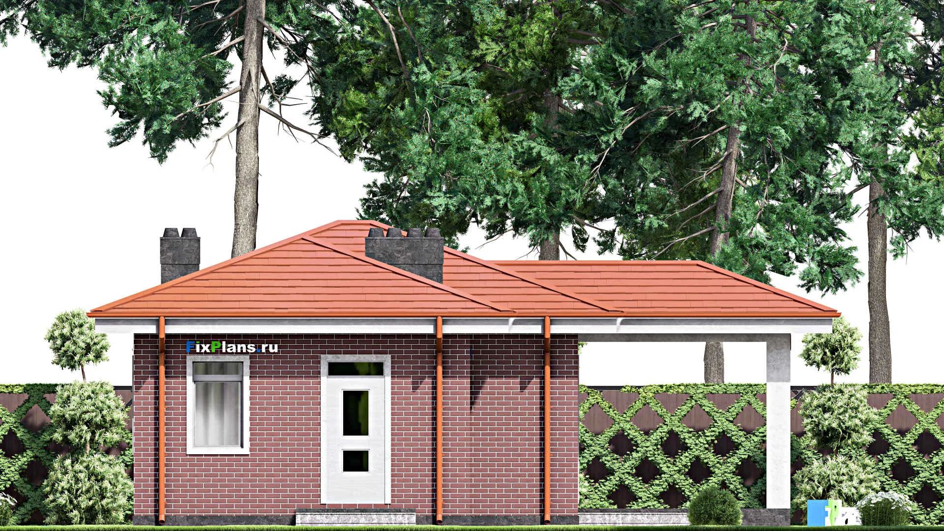 F-15092 - Проект бани 10 на 11, площадью 60 м² с комнатой отдыха и санузлом