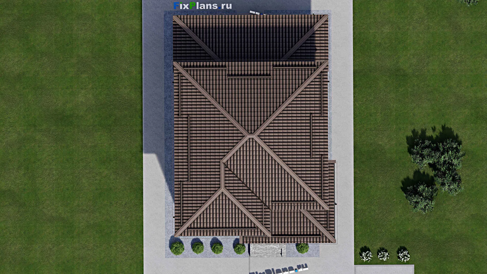 F-2312 - Проект двухэтажного дома 10 на 11, площадью 160 м² с террасой и 4 спальнями